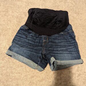 Isabel Maternity Denim Shorts (Over Belly)